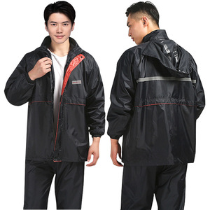 ฮงตู้ H8303 ชุดเสื้อกันฝนสองชิ้น สีกรมท่า กันน้ำ สำหรับขี่มอเตอร์ไซค์กลางแจ้ง - Product Image 2