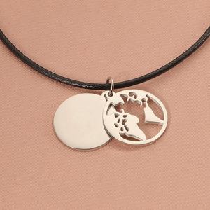 Fashion Wholesale Custom Africa Map <b>Coin</b> Pendant <b>Gold</b> Silver Stainless Steel Women's Chain Collar <b>Necklace</b> for Men Women - Product Image 4