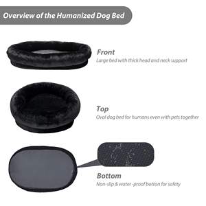 Cama de perro humano de piel sintética lavable para dormir, cama ortopédica para mascotas, cama gigante con manta para personas, familias, mascotas - Product Image 5