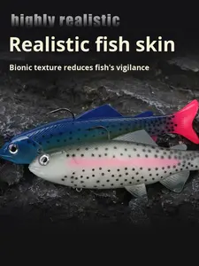 Leurre souple artificiel imprimé 195mm 135g, type poisson plombé à queue en T, pour pêche longue distance, avec hameçons, pour marlin, hermine et poissons de <span class=keywords><strong>mer</strong></span> - Product Image 4