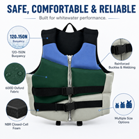 Gilet de sauvetage pour rafting 150N, PFD pour eaux vives, gilet de sauvetage en Oxford 600D, kayak, sports nautiques, sauvetage en rivière