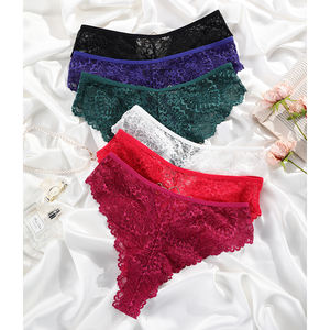 French Exquisite <b>Women's</b> XL Size G-STRING Sexy Lace See-Through Low-Rise Polyamide Nylon Nonwoven Breathable Custom Waist Plain - Product Image 6