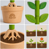 Puzzle de croissance des fleurs en bois personnalisé, jouets Montessori en bois pour tout-petits, jeu à domicile, éducation précoce, apprentissage de la cognition des plantes