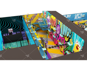 <span class=keywords><strong>Parc</strong></span> de trampolines en plastique personnalisable Pokiddo de 2000 m², équipement de terrain de jeux intérieur, ensemble complet, service tout-en-un pour centre commercial - Product Image 1