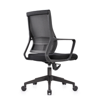 Chaises robustes de style moderne noires pour adultes, chaise de travail en plastique, chaise de bureau pivotante à 360 degrés avec roulettes