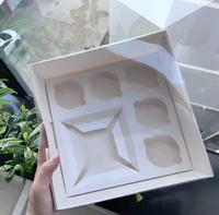 Scatole Rettangolari Trasparenti in Plastica PET per 12 Cupcake, Confezioni in Cartone per Muffin