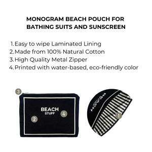 Qetesh Custom Logo Monogram Beach Pouch for Bathing Suits <strong>Sunscreen</strong> Storage Portable Practical Makeup <strong>Bag</strong> for Women - Product Image 5