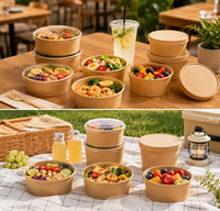 Couvercle de bol alimentaire en papier jetable, résistant à la graisse, compatible micro-ondes, écologique, biodégradable, recyclable – Marché mondial à volume élevé