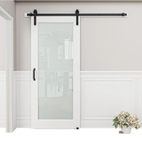 Portes de grange Qifan en bois massif et aluminium, kit de rail coulissant moderne robuste avec quincaillerie dissimulée pour salon