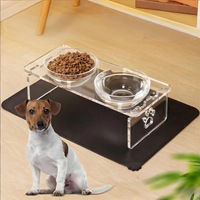 Support de Nourriture Portable de Luxe en Acrylique Transparent pour Animaux de Compagnie, Écologique, avec Gamelle Séparée pour Chiens et Chats - Vente en Gros Usine