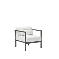 Chaise longue de patio moderne en aluminium avec coussin pour hôtel, cour et jardin
