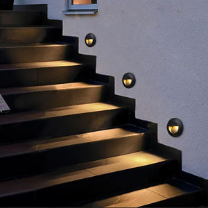 <span class=keywords><strong>Luz</strong></span> LED Redonda para Escaleras, de Aluminio, Blanco Cálido, Empotrada, para Exteriores, Impermeable, para Escalones, Pasillos y Esquinas - Product Image 3