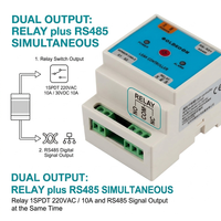 Detector de Fugas de Agua RS485 Modbus RTU con Relé, Cable de 500m, 12/24VDC, Riel DIN, Controlador de Detección de Fugas de Agua con Alarma