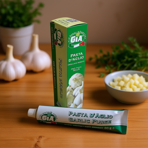 Purè di Aglio Miscelato con Olio di Girasole Gia 90g in Tubetto Bianco - Confezione da 12 Pezzi di Spezie e Condimenti Misti - Product Image 3