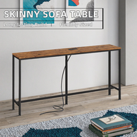Table sur mesure avec station de charge de sortie pour salon ferme entrée étroite couloir maigre derrière la table de canapé
