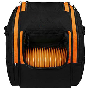 Free sample Elegant Red and Black Waterproof 1823 Disc <b>Golf</b> <b>Bag</b> Organizer with Generous Manufacturer Extra Upper Pouch - Product Image 3