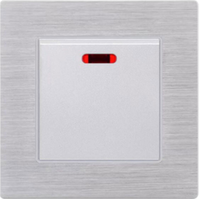 Interrupteur mural simple en aluminium doré avec indicateur néon 250V AC pour décoration intérieure