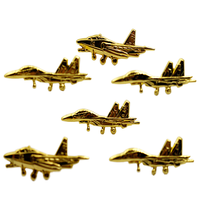 Broche à revers magnétique pour avion, en laiton plaqué or, métallique, vintage, fabriqué en chine, pour décoration