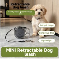 Laisse rétractable transparente pour chien, laisse en nylon réfléchissante de 3 m pour petits chiens et chats