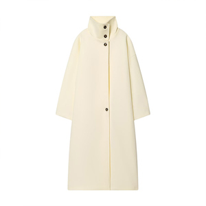 ZATRHMBM Cappotto da <span class=keywords><strong>Donna</strong></span> <span class=keywords><strong>Primavera</strong></span>-Autunno 2025, Nuovo Modello alla Moda con Collo Alto, Cappotto Lungo Retrò a Maniche Lunghe, Casual e Comodo - Product Image 1