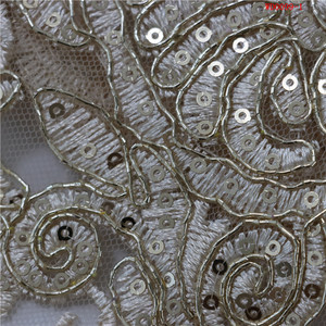Mode tendance cordon broderie tissu <span class=keywords><strong>or</strong></span> élégant Sequin Tube perles de verre brillant paillettes tissu pour mariage femmes robe voile - Product Image 6