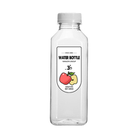 Bouteille de boisson en plastique PET transparente carrée écologique de 100 ml, 250 ml, 300 ml, 350 ml, 400 ml, 500 ml avec couvercle