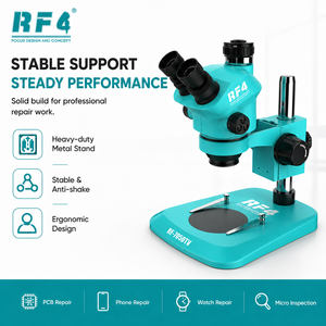 <span class=keywords><strong>Microscopio</strong></span> <span class=keywords><strong>Trinocular</strong></span> RF-7050TV con Enfoque Sincrónico, Zoom de 3 Lentes, Cámara 2K para Restauración Móvil, Ampliación de 7-50x, Anillo de Luz LED de 144 LED - Product Image 1