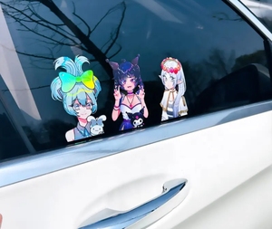 Nuevo diseño personalizado <span class=keywords><strong>familia</strong></span> dibujos animados coche ventana cuerpo <span class=keywords><strong>pegatinas</strong></span> fuerte adhesivo impermeable extraíble vinilo calcomanías con impresión UV - Product Image 6