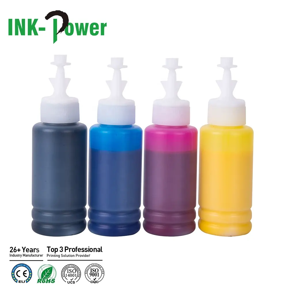 70ml 100ml Premium Color Bottle Fast Dry Pigment Artpaper Inkjet Tinta Art Paper Recharge Encre pour Canon Epson L310 P20000 Imprimante
