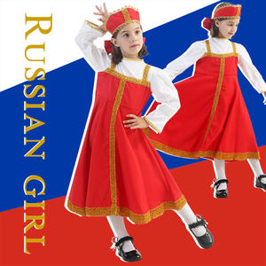 Falda Infantil Nueva Colección BAIGE, Traje Nacional Ruso, Vestido Rojo para Niñas, Actuación de Danza - Product Image 2