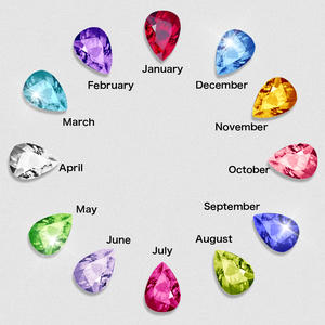 रचनात्मक दो-रंग पानी ड्रॉप हार महिला Diy उत्कीर्ण नाम गर्लफ्रेंड 12 जन्मदिन स्टोन सामान आड़ू दिल लटकन - Product Image 4