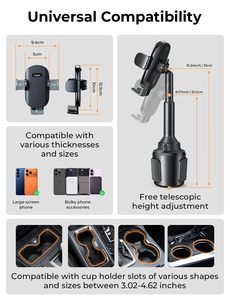 <span class=keywords><strong>Support</strong></span> de téléphone pour porte-gobelet de voiture LISEN avec anti-vibration, bras long réglable à 360° pour camion, SUV, voiturette de golf, iPhone 17, <span class=keywords><strong>Samsung</strong></span> S25 - Product Image 6