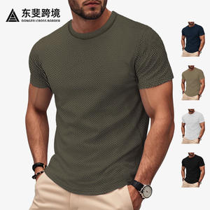 T-shirt respirant à manches courtes pour hommes, coupe ajustée, mélange de coton léger, vêtements décontractés pour un usage quotidien, taille M L XL - Product Image 2