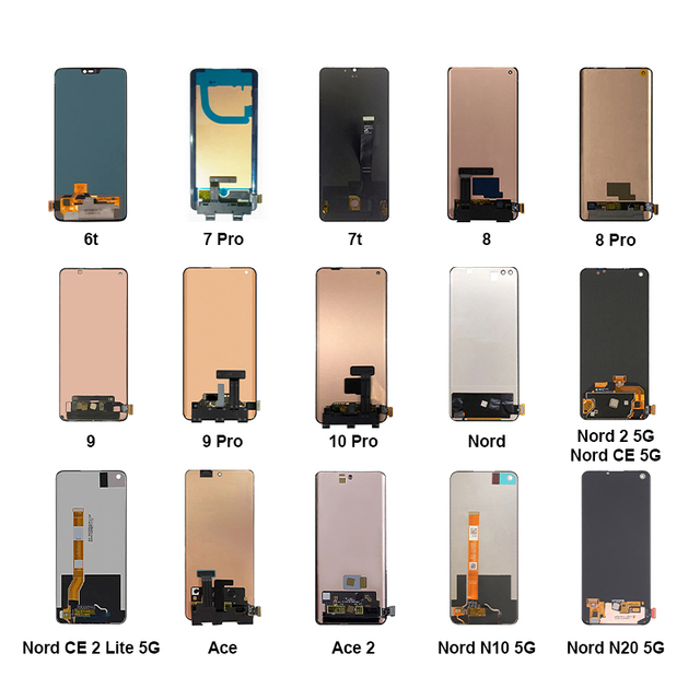 High Quality Original Lcd Touch Display for Oneplus 6t 7t 7 8 9 Pro 10R Nord CE 2 N10 N20 5G Ace Screen Touch Digitizer Assembly