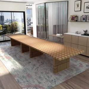 Bàn ăn hình chữ nhật Thời Trung Cổ hiện đại dải dài bàn họp văn phòng sáng tạo chia thiết kế bàn dài - Product Image 6