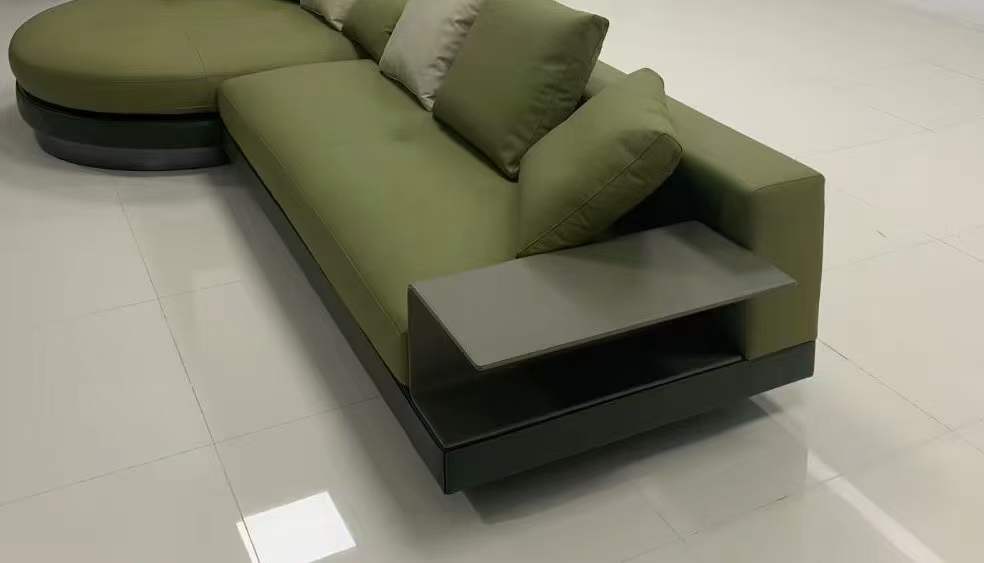 New Italian style fabric leather sofa set living room furniture green color customize modular sofa set