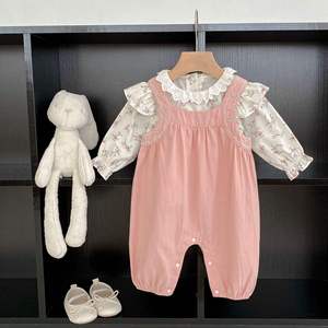 Conjunto de Roupas para Meninas Pequenas de Primavera, Camisa de Manga Longa Estampada e Macacão, 2 Peças, Moda Infantil - Product Image 3