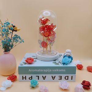 Vente chaude <span class=keywords><strong>rose</strong></span> led dans un dôme en verre <span class=keywords><strong>rose</strong></span> <span class=keywords><strong>rouge</strong></span> Beauty and The Beast <span class=keywords><strong>Rose</strong></span> Flowers pour cadeau de mariage - Product Image 1