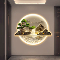 Art mural LED direct usine pour salon, peinture décorative en porcelaine cristalline anti-UV, effet diamant, pour la maison