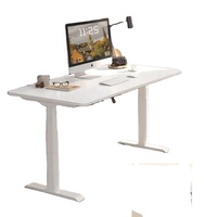 Chine Fabrication Ergonomie Moderne Hauteur Réglable Debout Cadre De Bureau Fer 120kg Capacité De Charge Utilisation Commerciale Blanc