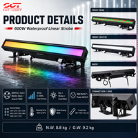 Barre de lumière LED stroboscopique professionnelle IP67 Pixel Line 3IP 600W avec atomisation électronique pour festival de musique en plein air