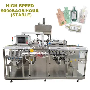 automatic high speed horizontal premade pouch bag food juice sauce honey filling sealing doypack sachet liquid packing machine