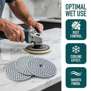 JDK 7 Step 4" Diamond Wet Polishing <strong>Pad</strong> for Quartz Marble Granite-Multi-Grit Medium Abrasive Resin Bond High Gloss OEM - Product Image 3