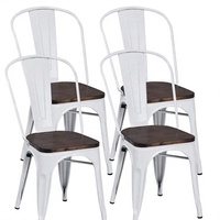 Chaises de restaurant en fer antique, style nordique, couleurs personnalisées, ensemble de meubles de restaurant commerciaux en métal
