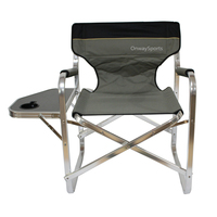 Chaise de camping pliable en aluminium robuste pour l'extérieur, pas chère, avec table latérale, personnalisable, portable