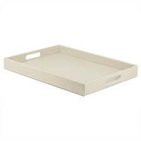 Jaster — plateau de rangement en cuir Pu, couleur blanche, élégant et décoratif, pour hôtel et maison