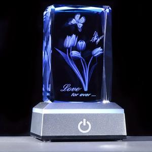 לייזר 3d מותאם אישית חרוט אהבה מרובע קריסטל מסגרת תמונה קוביית זכוכית אישית עבור חתונה מתנה אחרים קריסטל - Product Image 2