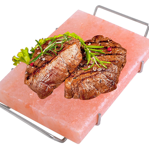 Plaque de cuisson en sel rose de l'Himalaya naturel avec plateau en fer, dalles de sel de l'Himalaya, fabrication en gros du Pakistan, vente en gros - Product Image 2