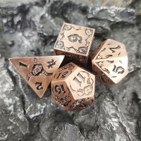 Ensemble de dés en métal style antique Cthulhu, dés polyédriques pour jeux de rôle (RPG) et D&D, avec gobelet à dés, en acrylique, 7 pièces, durable