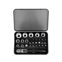 Kit de tournevis à cliquet magnétique portable 30 pièces, double entraînement, double tête, mini-embouts pour VTT et vélo de route